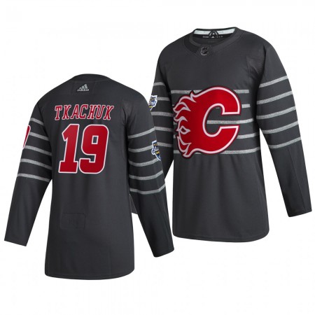 Män NHL Calgary Flames Tröjor Matthew Tkachuk 19 Grå Adidas 2020 All-Star Authentic